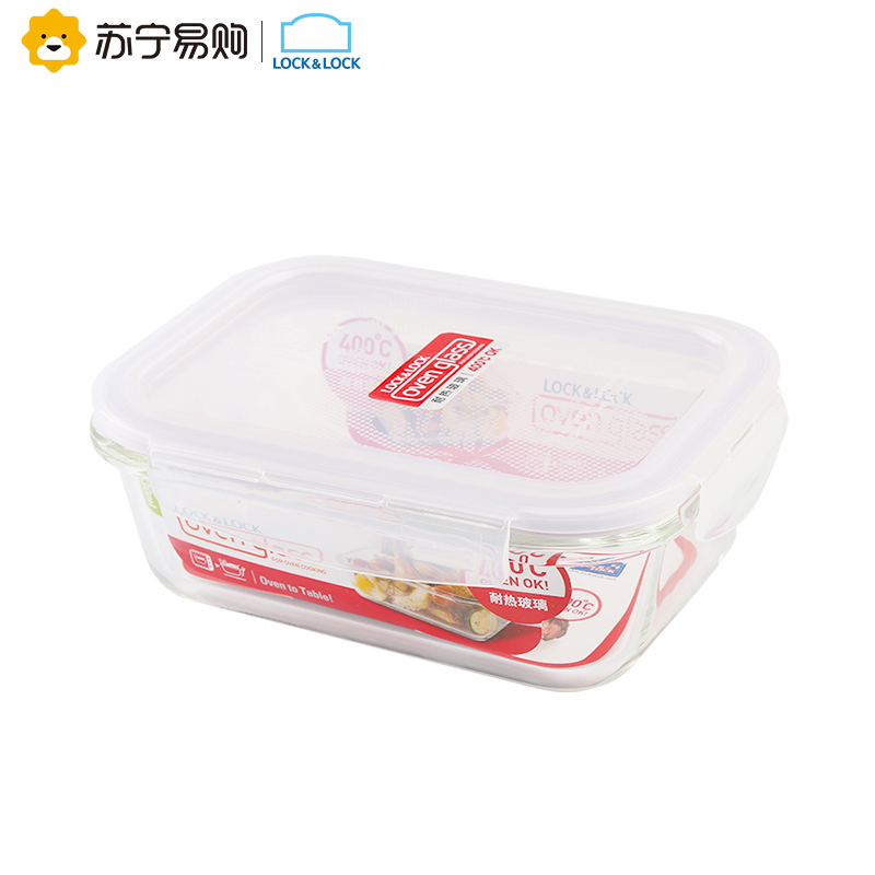 乐扣乐扣(Lock&Lock) 格拉斯饭盒 微波炉饭盒 密封耐热玻璃保鲜盒 LLG428(630ML)