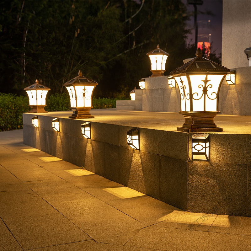 苏宁放心购太阳能灯户外柱头灯围墙灯花园灯柱灯别墅庭院灯防水大柱子