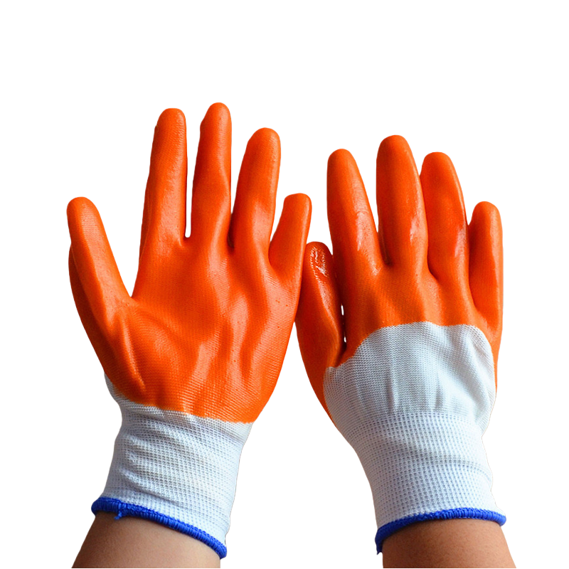 酷美智悦 浸胶pvc+尼龙半挂手套65g每包10双 KM-FH311 包高清大图