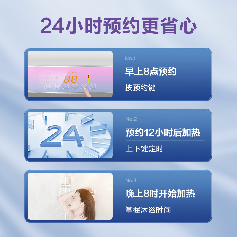 AO史密斯佳尼特[净水洗套装]60升电热水器TT-B+前置过滤器 储水式 金圭内胆8年免费包换 双棒分离速热 可遥控大屏