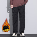 常规加绒可选裤子男士加绒冬季北方保暖防寒休闲工装裤男 3XL（175斤） 9810黑色【加绒】