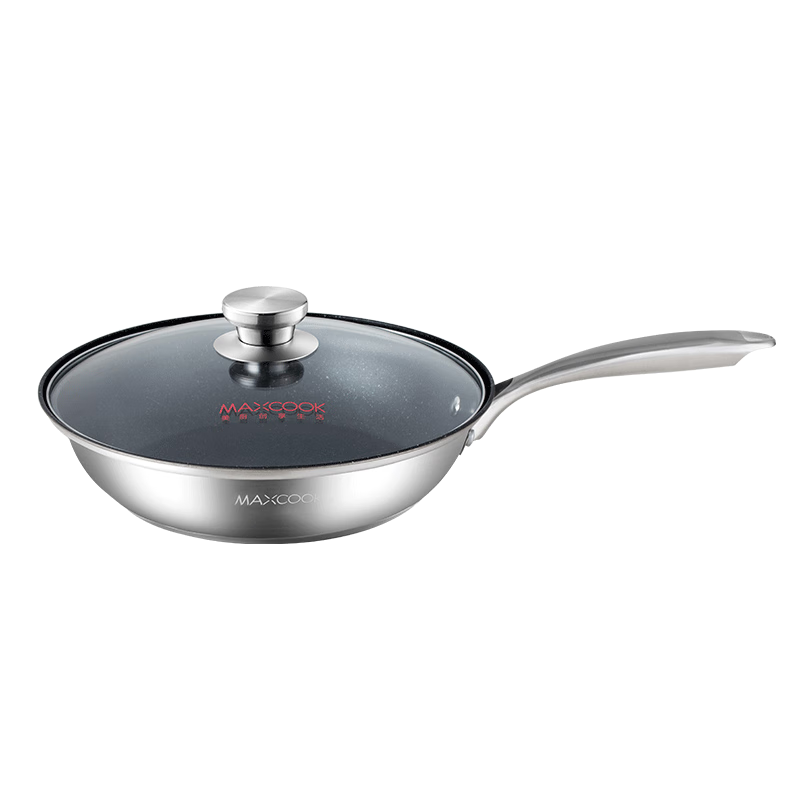 美厨 304不锈钢 耐高温 抗腐蚀 304不粘煎炒多用锅28cm MCLP-612