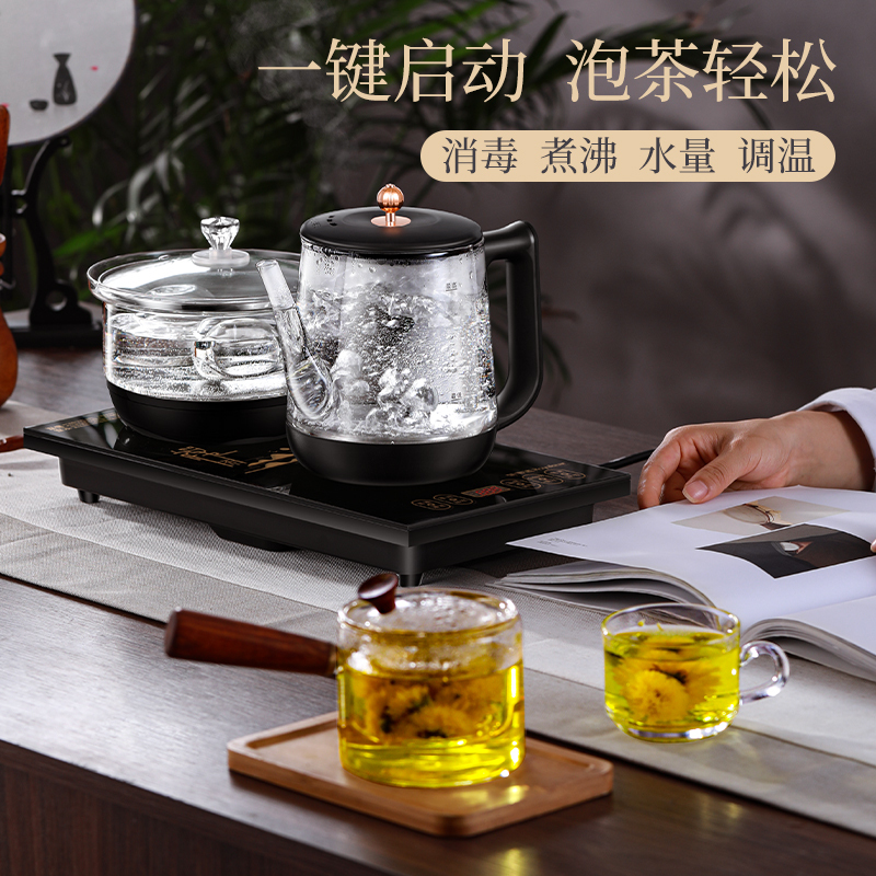 荣事达Royalstar电动自动上水电水壶 嵌入式 煮茶器电茶炉 热水壶电热水壶烧水壶消毒养生套装 RS-GL08T1