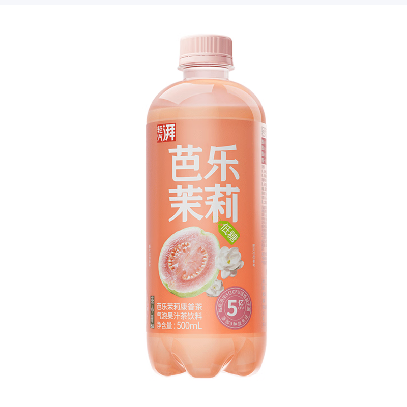 茶小开 轻汽湃芭乐茉莉气泡康普茶500ml*15瓶整箱高清大图