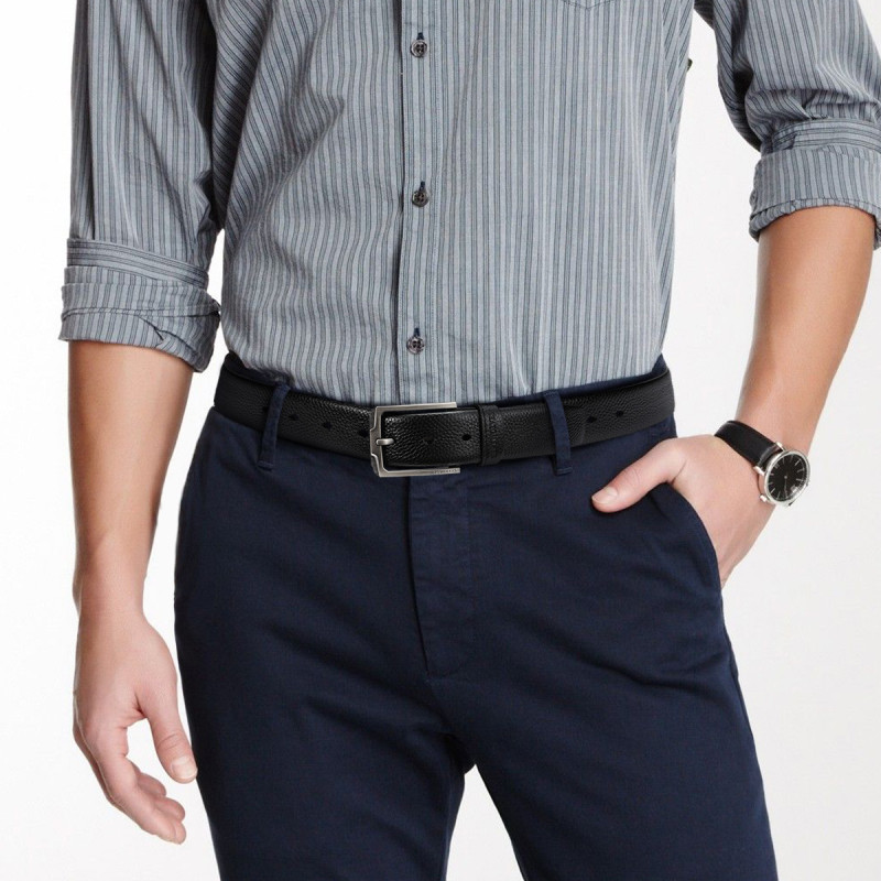 七匹狼septwolves皮带男真皮腰带简约大气皮带男针扣商务休闲男裤精美