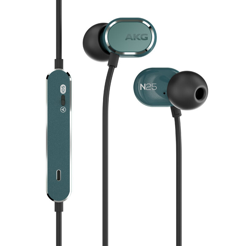 爱科技(AKG) N25入耳式耳机手机通用线控带麦通话hifi手机耳塞 有线耳机橄榄绿
