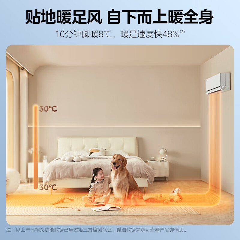 美的(Midea)空调风尊II新一级大1匹p变频冷暖智能壁挂式客厅卧室大风口节能省电挂机KFR-26GW/N8MXC1Ⅱ