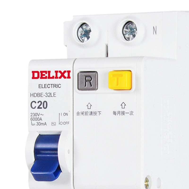 德力西 空气开关 1P20A漏电断路器 家用漏保空开HDBE-32LE C-20 1P（ 单位：台 ）