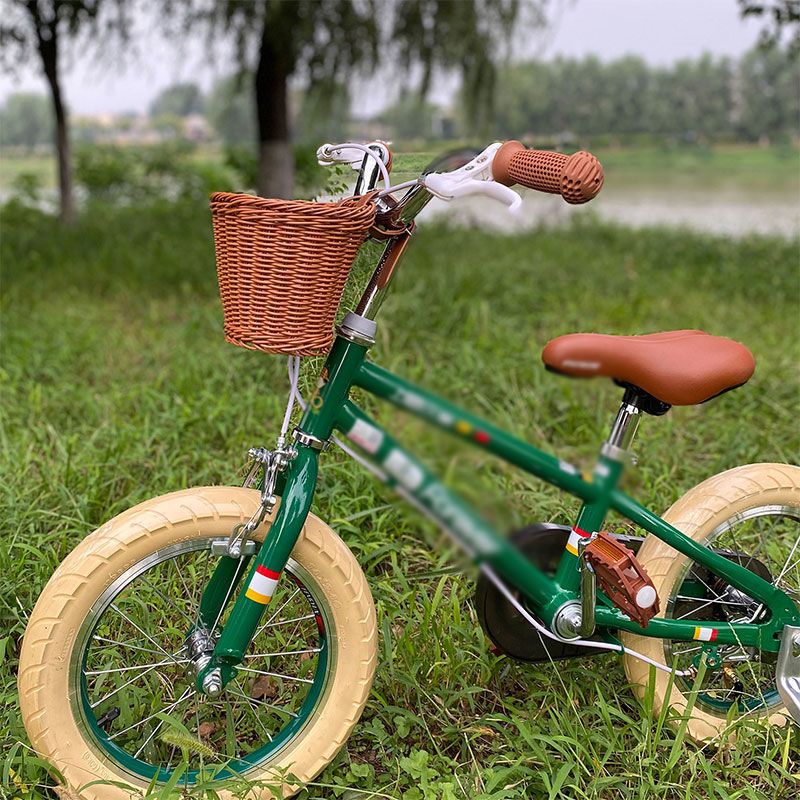 自行车车筐儿童车篮复古通用电动车编织前置储物筐车篓前挂车篮子