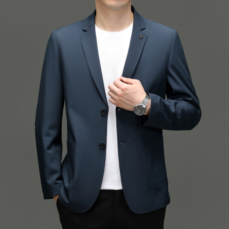 品牌春秋无㾗胸标免烫男士西服商务绅士中青年男装外套新款高清大图