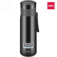 得力(deli) 6147 500ml 真空不锈钢保温杯 深灰色