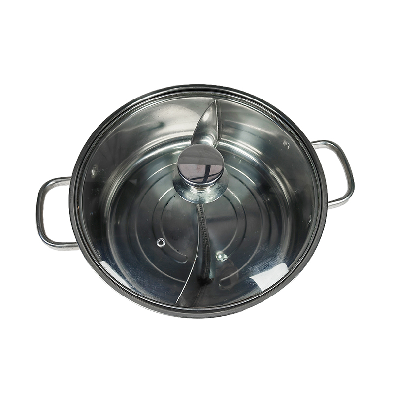 兰雅昀 304不锈钢带盖鸳鸯锅 32cm 个高清大图
