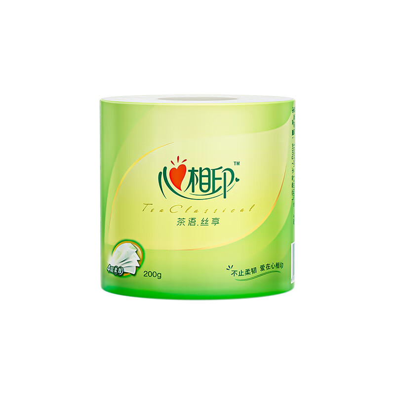 心相印 茶语丝享4层茶叶压花卷筒卫生纸 200g/卷 10卷/提 一提装 BT2610高清大图