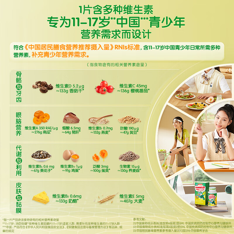 汤臣倍健多种维生素咀嚼片 (11-17岁)-超级飞侠(60片)高清大图