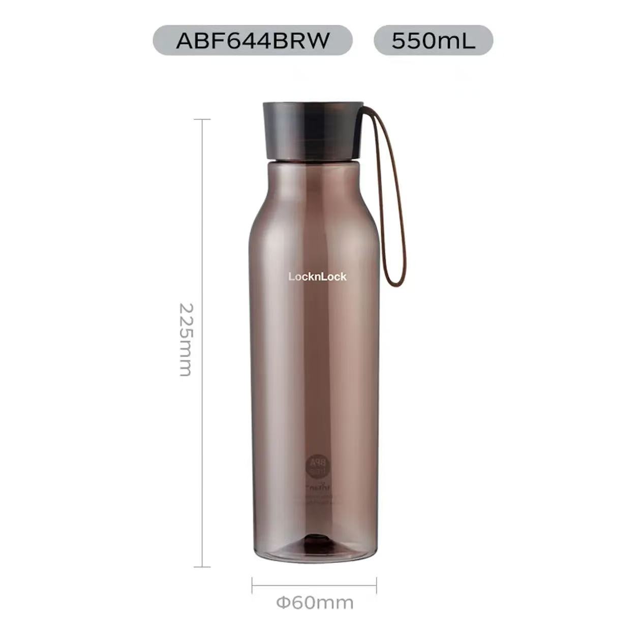 乐扣乐扣(LOCK&LOCK)夏季运动水杯简约塑料杯户外便携水壶550ML棕色ABF644高清大图