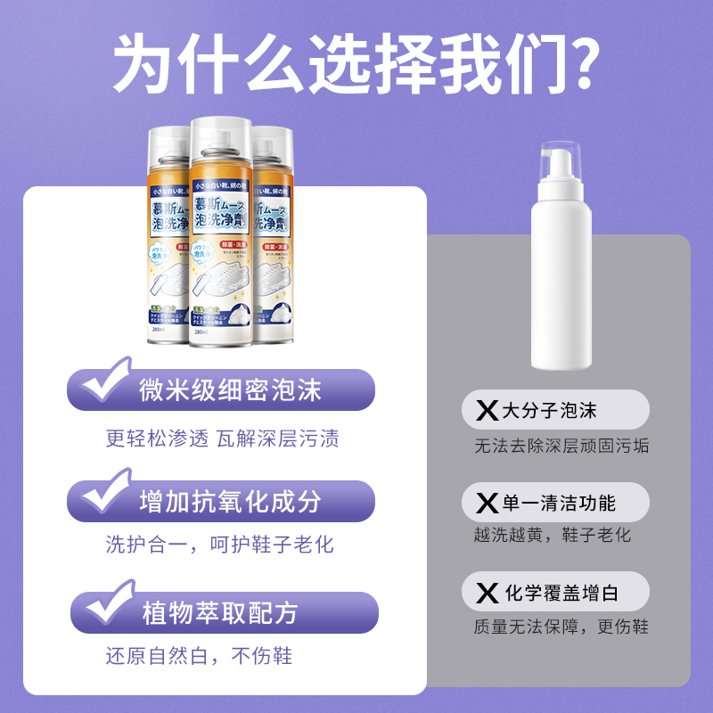 小白鞋清洗剂洗鞋神器鞋子去污增白去黄球鞋擦鞋刷鞋泡沫白鞋清洁高清大图