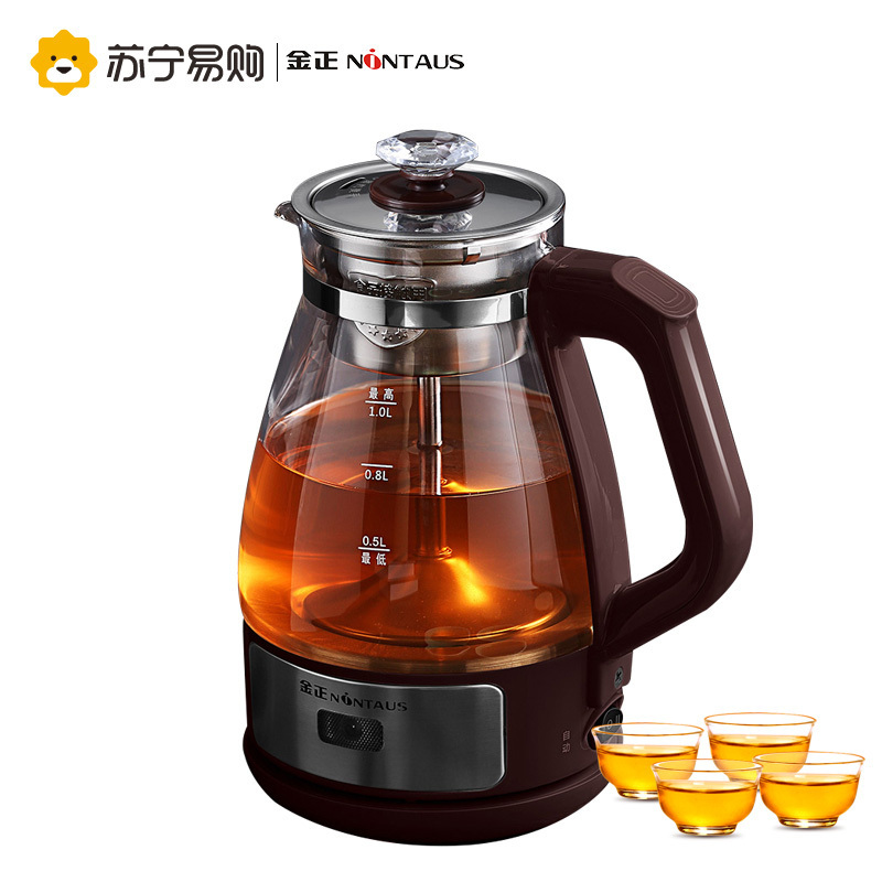 金正(NiNTAUS) 养生壶 电热水壶 蒸汽煮茶器 蒸茶器 黑茶电茶壶 全自动玻璃蒸茶壶JZW-0601（豪华版加配）