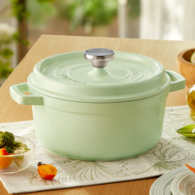 苏泊尔supor珐琅铸铁锅经典系列奶绿et22mf01g