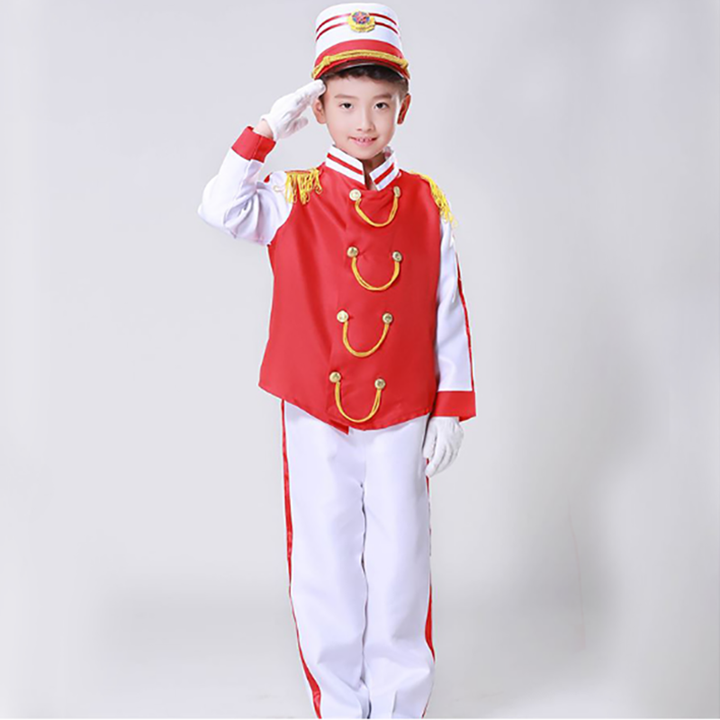 鼓号服中小学生仪仗队幼儿园升旗手军乐队服装儿童鼓号队服装新款 160cm男款