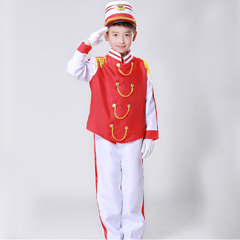 鼓号服中小学生仪仗队幼儿园升旗手军乐队服装儿童鼓号队服装新款 160cm男款