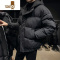 YANXU男士冬季面包服羽绒棉外套短款加厚棉衣橘色潮流棉服韩版棉袄连帽