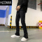 HLCOMAN牛仔裤男士直筒宽松美式裤子男生潮流男裤2024新款黑色长裤