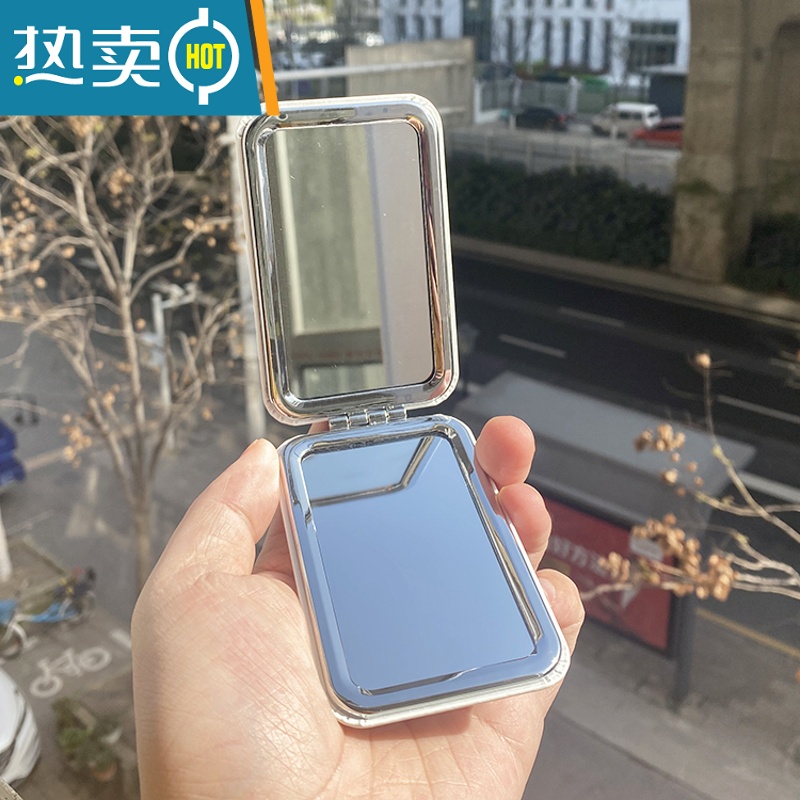 敬平网红打工人便携化妆镜子随身学生折叠镜可爱卡通小清新小镜子少女便携式用镜 加油打工人-方形化妆镜 双面图案高清大图