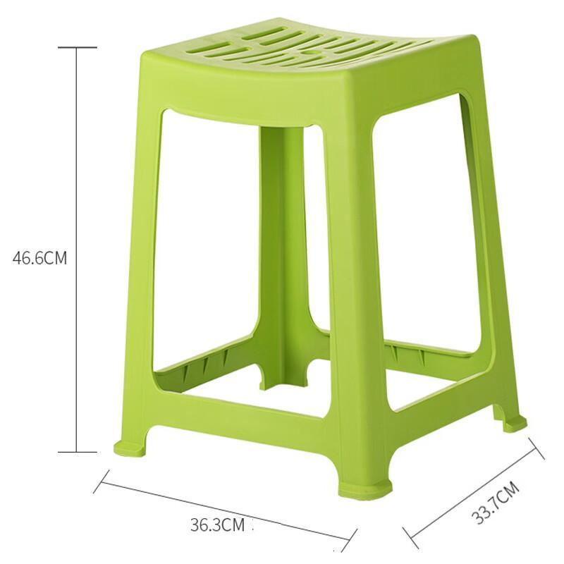 茶花(CHAHUA) 塑料凳子 家用条纹板凳 高方凳子46.6cm 绿色 1只装高清大图