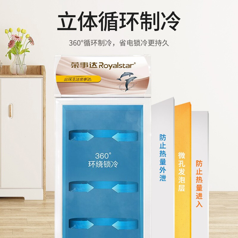 荣事达(Royalstar)LC-258A 商用展示柜 立式陈列柜 冰柜 冷藏保鲜柜 商用冷柜 啤酒柜 饮料柜