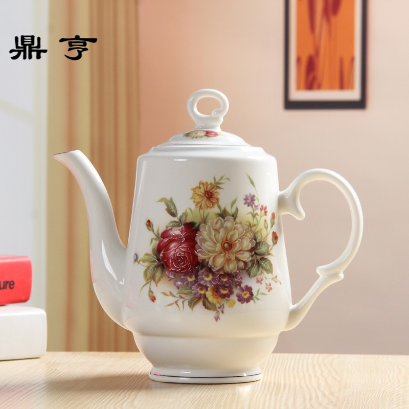 鼎亨欧式陶瓷大壶耐高温泡茶壶咖啡壶夏日凉壶家用陶瓷壶红茶