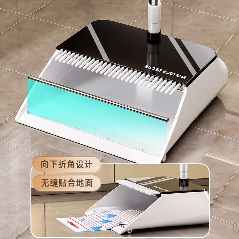 铂硕 伸缩扫把套装家用高级大扫把簸箕套装组合不沾头发神器扫帚垃圾铲 伸缩挂齿扫把套装高清大图