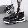 男鞋2023秋季新款男士休闲运动鞋子厚底增高防滑学生跑步老爹潮鞋 黑色 43