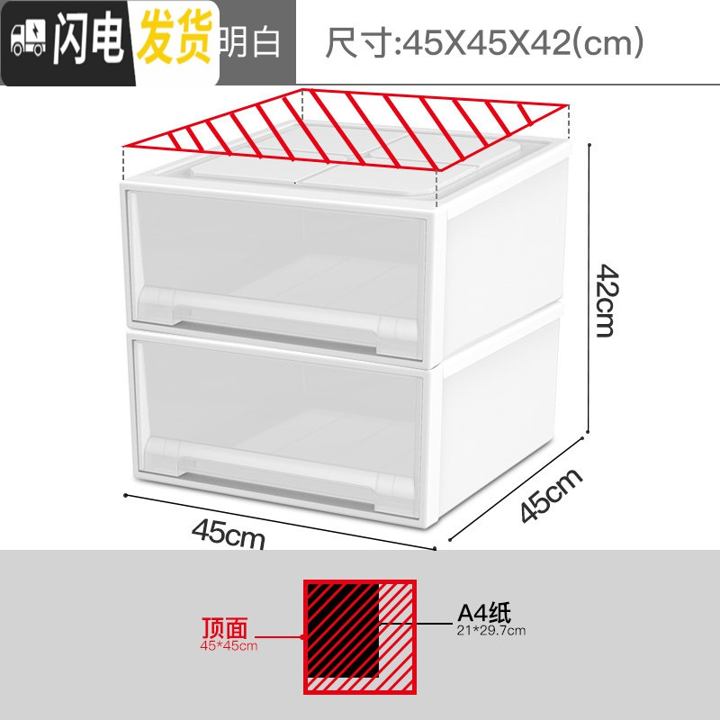 三维工匠塑料收纳箱抽屉式透明多层衣柜家用内衣盒衣物衣服整理箱储物柜子高清大图