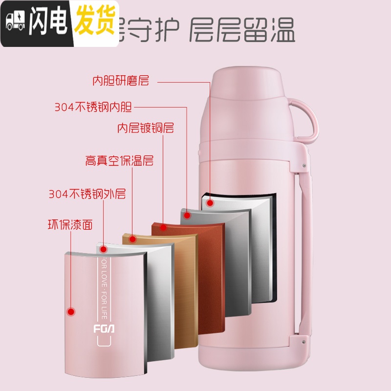 三维工匠保温水壶儿童宝宝婴儿外出大容量瓶小学生保温杯女便携1000 白色高清大图