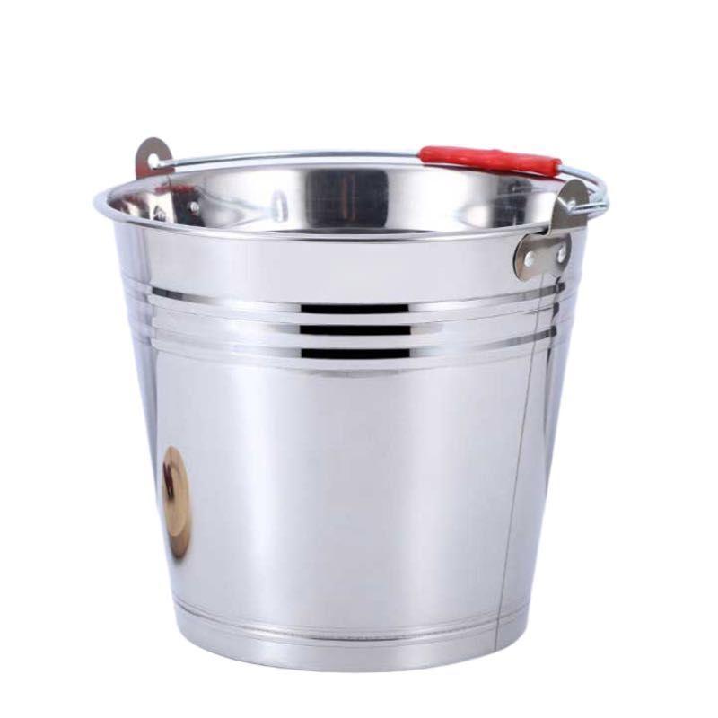 蔚岸多用途特厚不锈钢手提式水桶大容量家用商用冰桶28cm/个