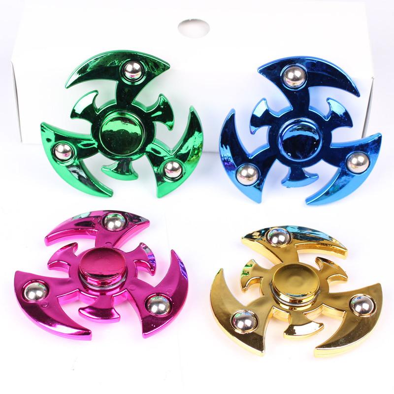 电镀钢珠指尖陀螺玩具掌上旋转发光手指陀螺学生减压儿童金属玩具