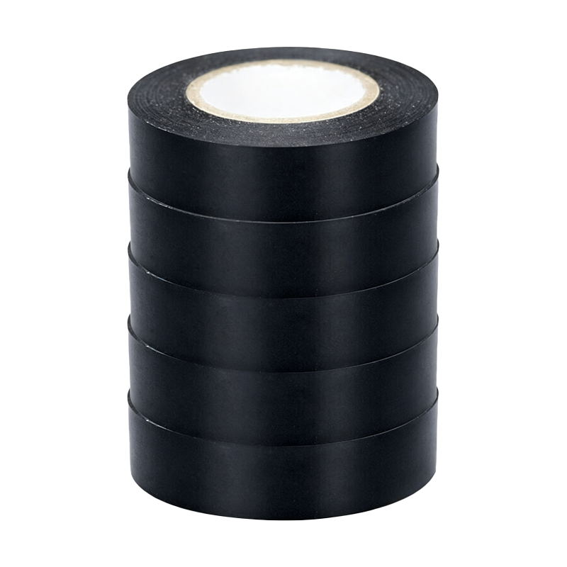 酷博睿 电工胶带 电气绝缘胶带 汽修无铅 彩色PVC电工胶布 黑色18mm*20m(10卷)HKFH09