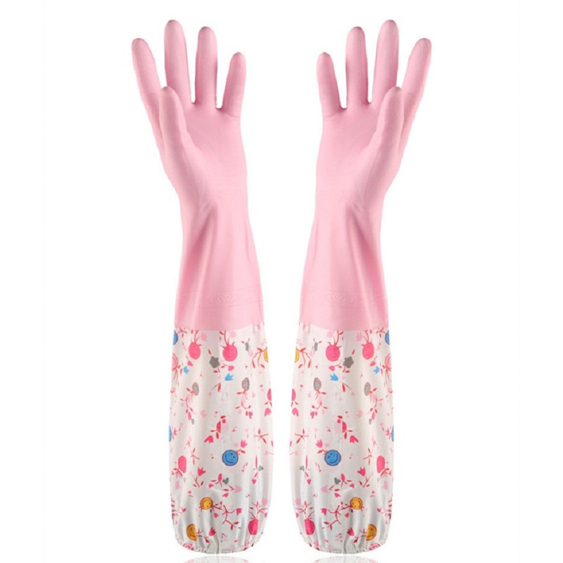 乳胶防水手套 TC-117 加绒加厚接袖塑胶厨房家务手套劳保用品（双）