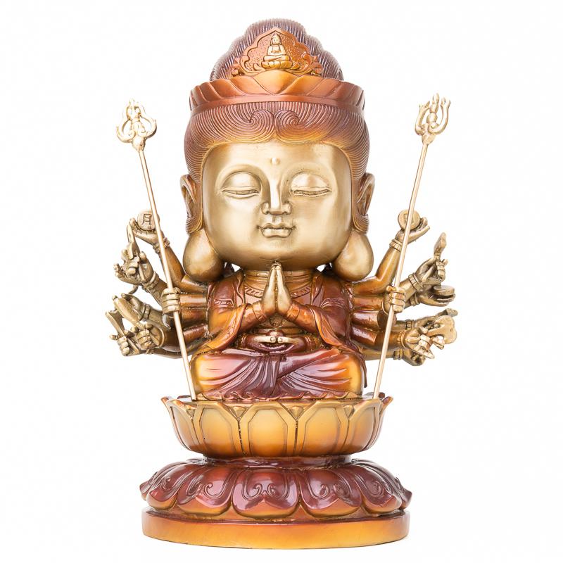 美帮汇千手观音佛像 生肖守护神属鼠菩萨家用居家供奉摆件高清大图