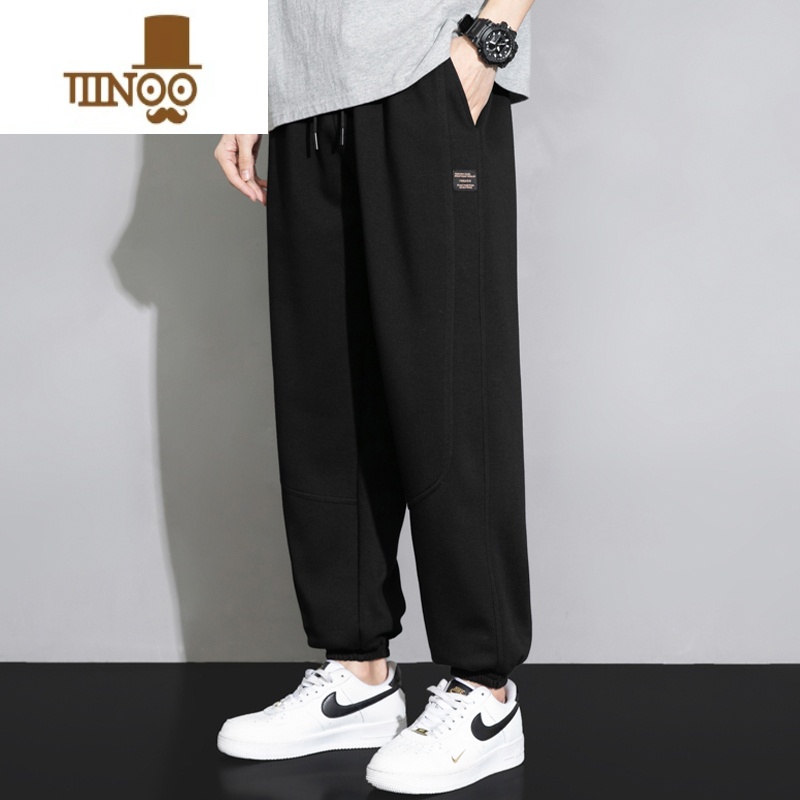 YANXU夏季薄款休闲卫裤男士款束脚裤2023新款运动裤子男百搭长裤男高清大图