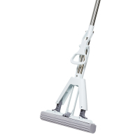 齐心L240 对折胶棉拖把 棉头长28CM 1杆1头 白色(不锈钢直杆)