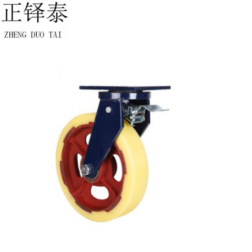 正铎泰 尼龙铁芯重型刹车万向轮12寸300mm/个高清大图