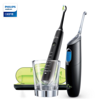 飞利浦(Philips) 口腔护理套装HX8471/03黑色 电动牙刷+冲牙器成人通用 5大洁齿模式 自动喷流 清洁口腔