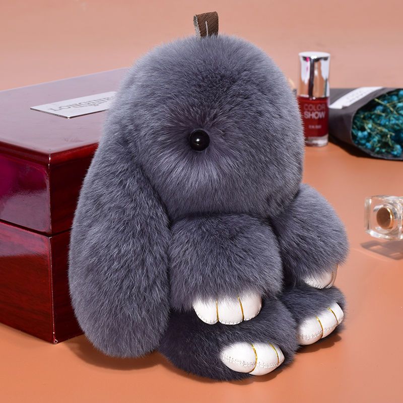 rohde长毛兔毛绒玩具垂耳兔小兔子公仔玩偶迷你白兔兔手机挂饰书包