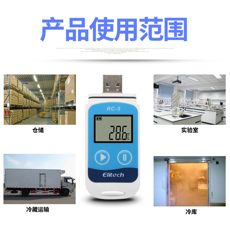 RC-5温湿度记录仪usb自动数据记录仪温度计冷藏冷链运输药店 三维工匠 RC-5+升级款高清大图
