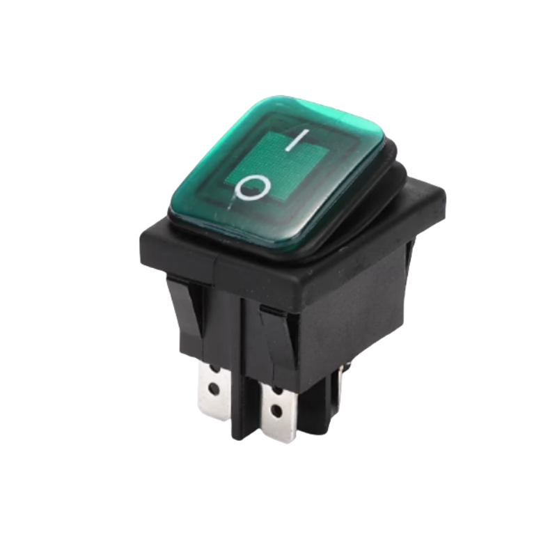 MEIKA防水防油船型开关 六脚三档绿色带灯220V /个高清大图