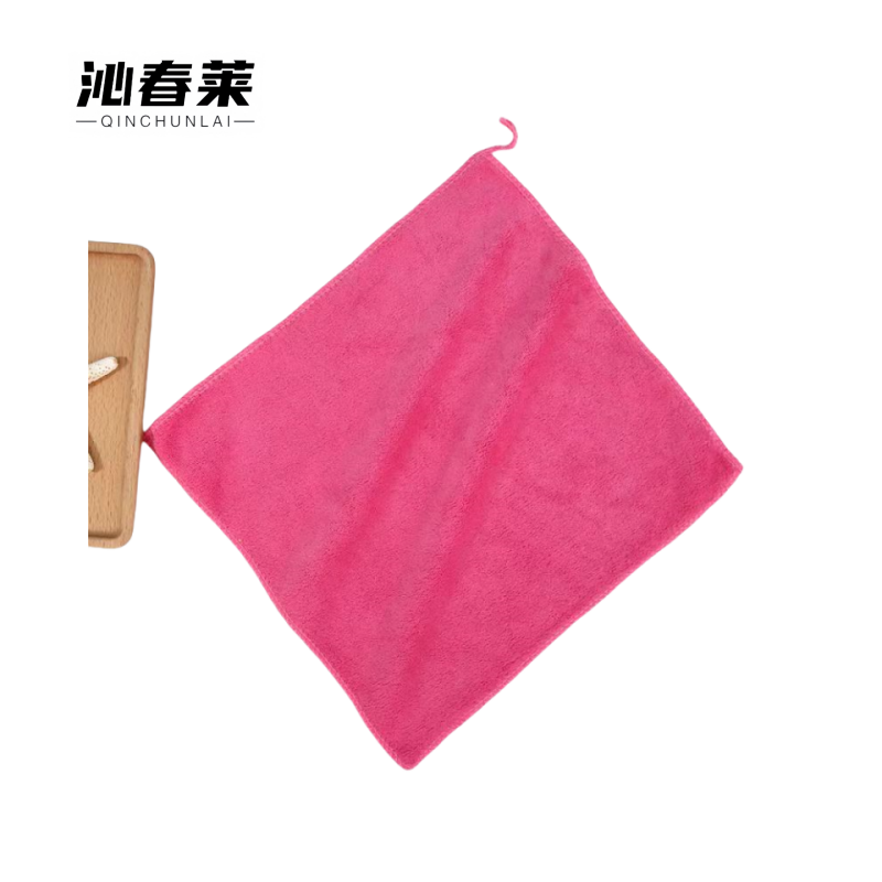 沁春莱加厚珊瑚绒抹布(粉色)30*30cm/条高清大图