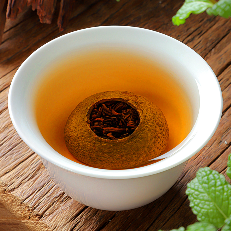 新会小青柑9年陈宫廷普洱陈皮普洱熟茶桔普茶叶柑普云南散装500g高清大图