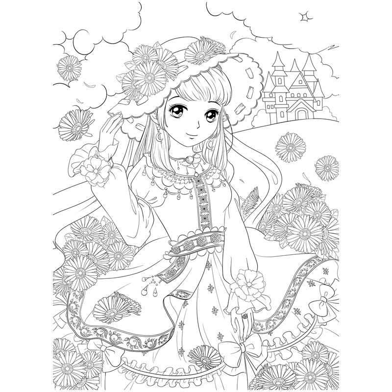 [新品]草莓熊和朋友们1000个贴纸全收藏 [正版]公主涂色珍藏版 小公主美少女线描绘画涂画书儿童涂色本 百变梦幻芭比高清大图