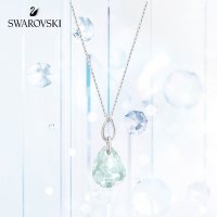 [直营]施华洛世奇(SWAROVSKI) 欧美风格 人造水晶 送恋人 浅粉蓝色 雨滴 女士项链